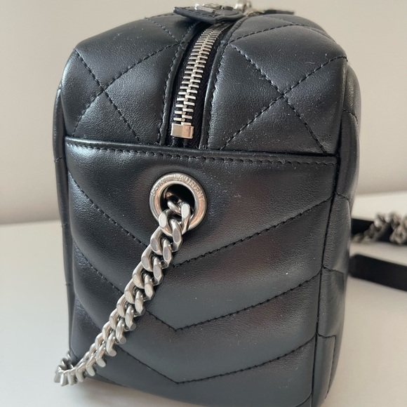 Saint Laurent YSL Small Quilted Loulou Bowling Camera Bag Gunmetal HW - Picture 6 of 13